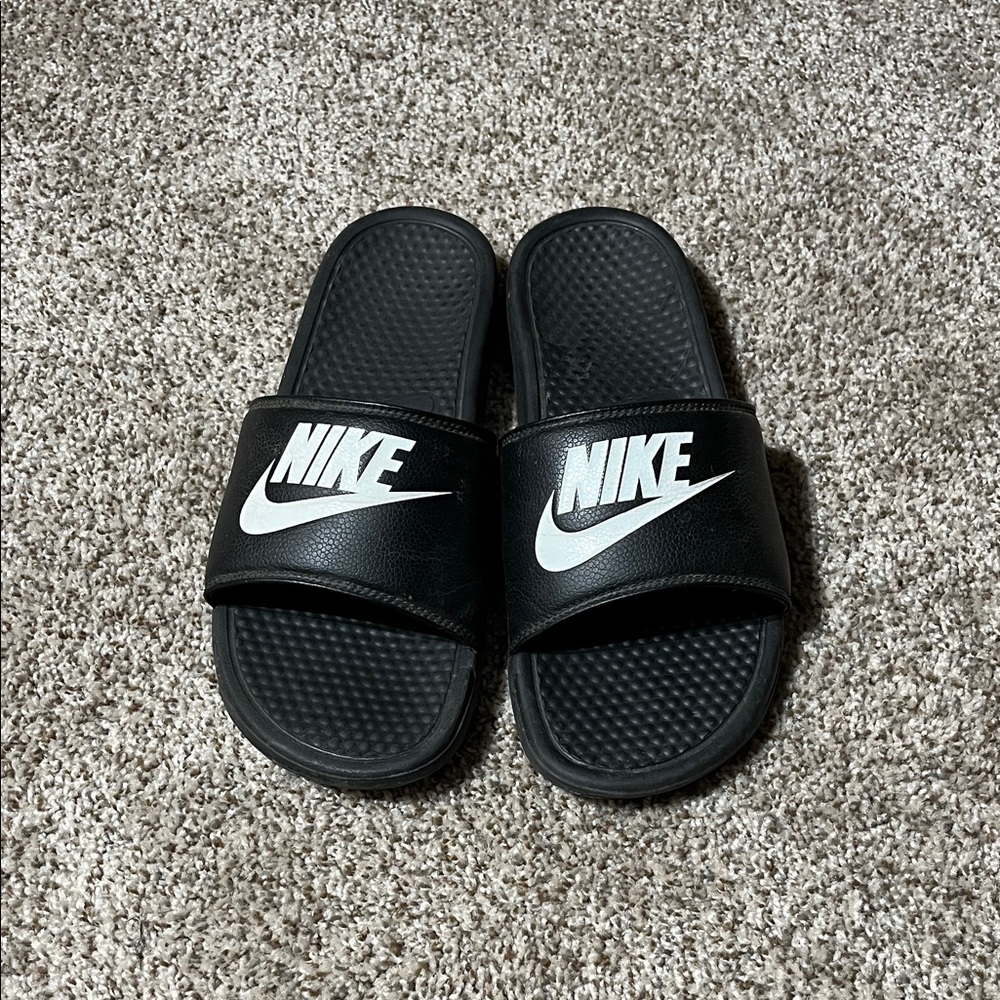 Nike Black and White Slide Sandals
